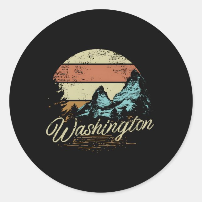 Washington Washington Mountain Classic Round Sticker (Front)