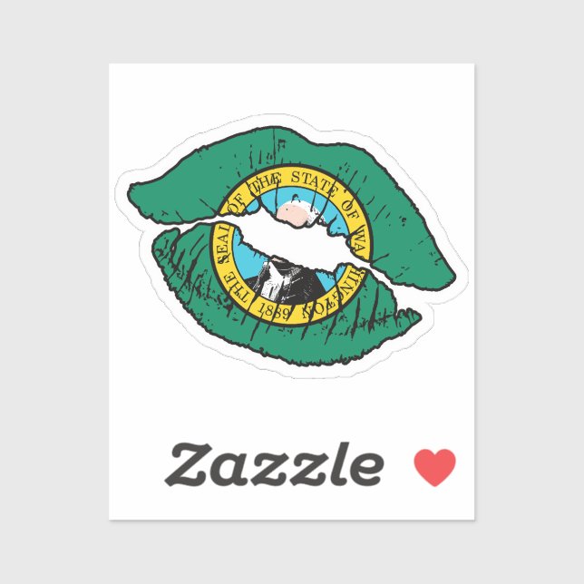 Washington Washingtonian Lipstick Love Flag (Sheet)