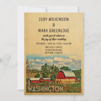 Washington Wedding Invitation Farm Barn Rustic