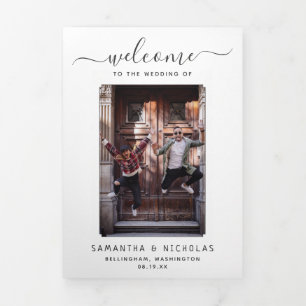Washington Wedding Welcome Letter & Itinerary Tri-Fold Programme