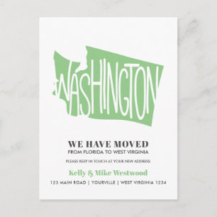 WASHINGTON We've moved New address New Home  Postcard
