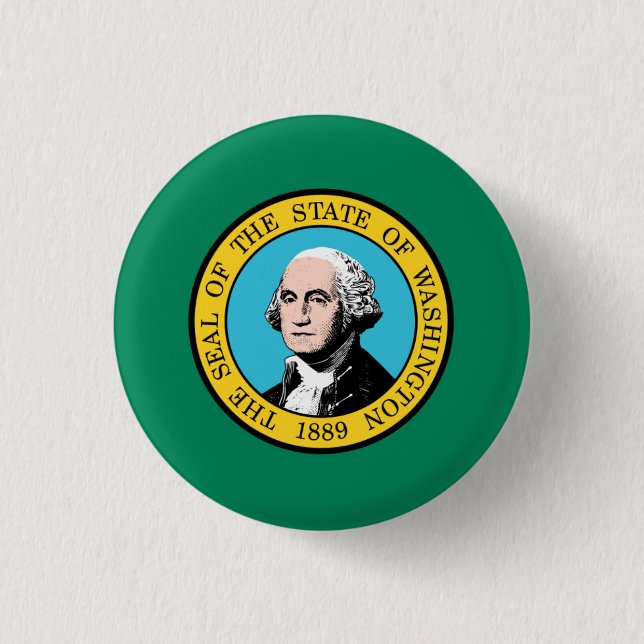 Washingtonian Flag, Flag of Washington 1 Inch Round Button (Front)