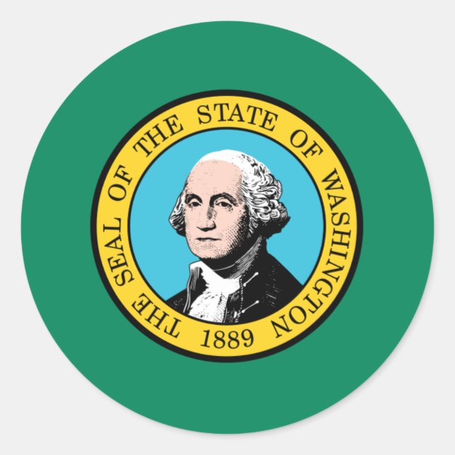 Washingtonian Flag, Flag of Washington Classic Round Sticker (Front)