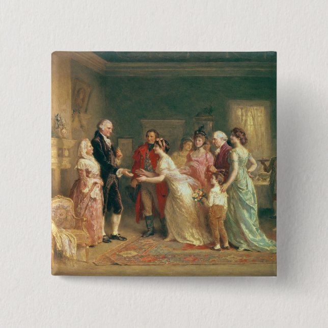 Washington's Birthday, 1798 2 Inch Square Button (Front)