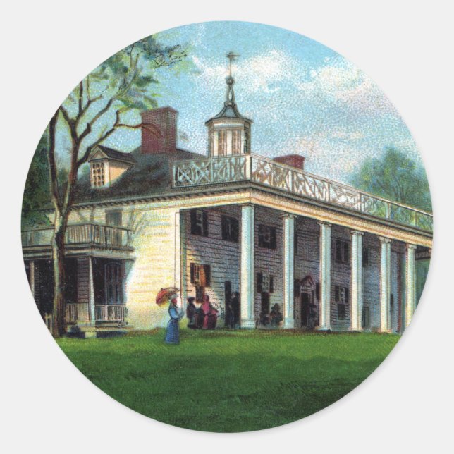 Washington's Homestead Mt. Vernon, VA Classic Round Sticker (Front)