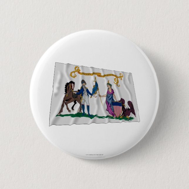 Washington's Lifeguard Flag 2 Inch Round Button (Front)