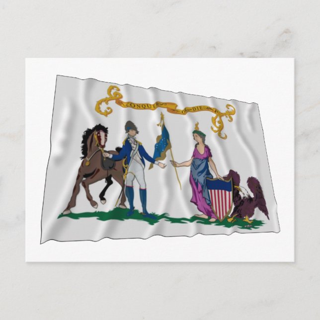 Washington's Lifeguard Flag Postcard (Front)