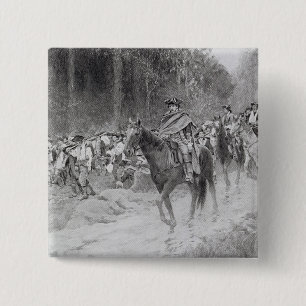 Washington's Retreat from Great Meadows 2 Inch Square Button