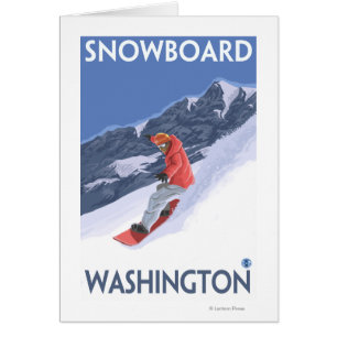 WashingtonSnowboarding Vintage Travel Poster