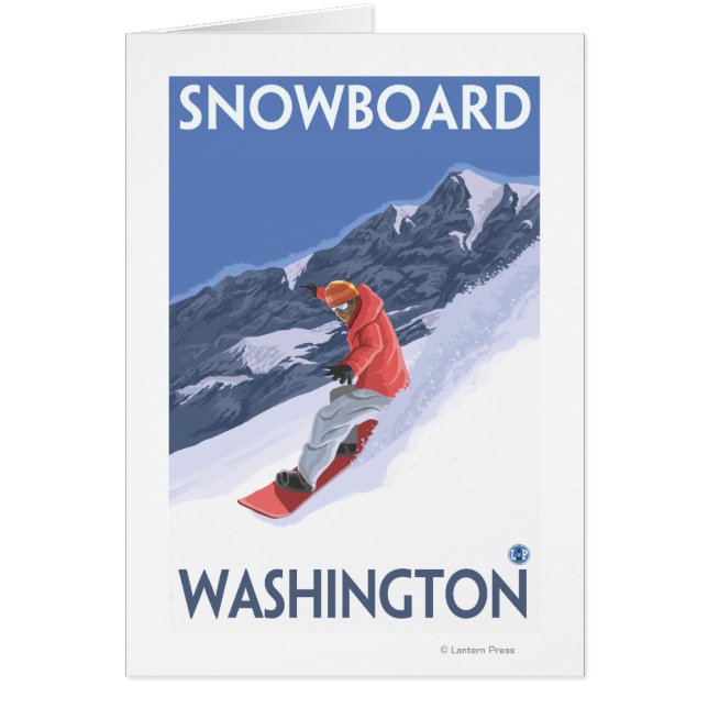 WashingtonSnowboarding Vintage Travel Poster (Front)