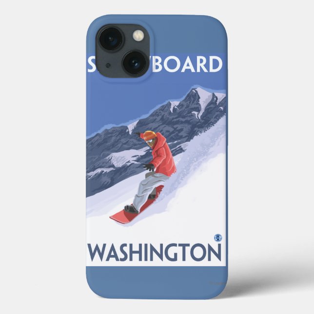 WashingtonSnowboarding Vintage Travel Poster Case-Mate iPhone Case (Back)