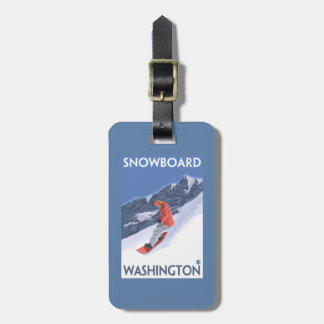 WashingtonSnowboarding Vintage Travel Poster Luggage Tag