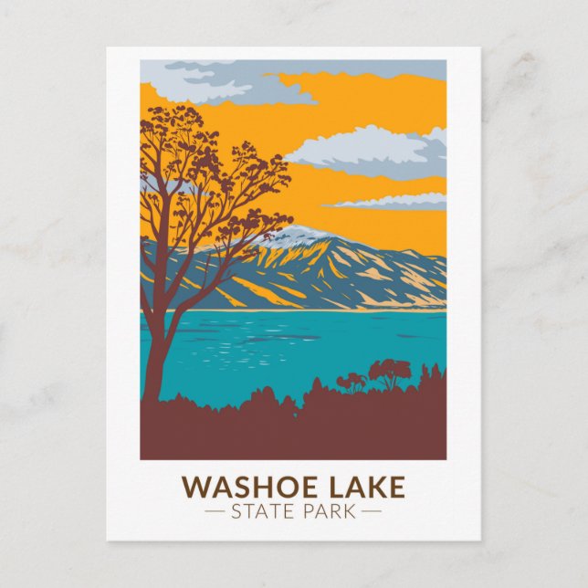 Washoe Lake State Park Nevada Vintage Postcard (Front)
