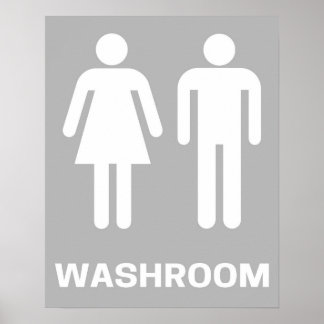 Washroom Poster Modern Wall Art Inverted Colours