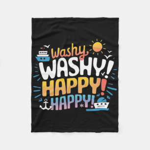 Washy Funny Family Cruise Ship Vacation Cruising 2 Fleece Blanket
