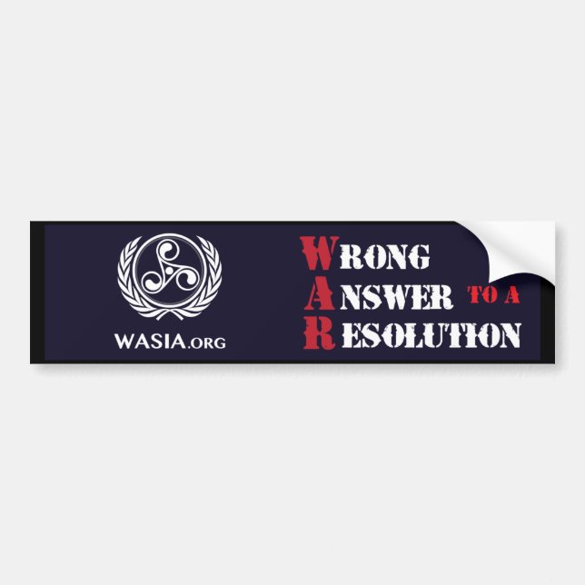 WASIA Bumper Sticker (Black) (Front)