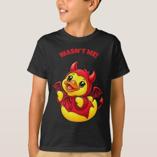 Wasn’t Me Little Devil Rubber Duck Halloween T-Shirt