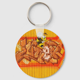 Wasp Graffiti Wall Keychain
