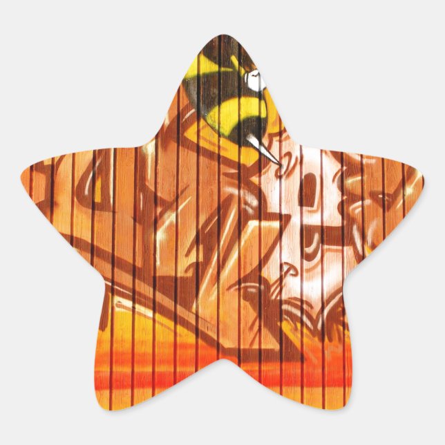 Wasp Graffiti Wall Star Sticker (Front)