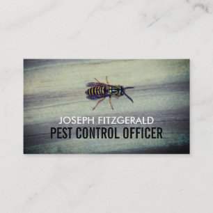 Wasp on Wood, Pest Control Business Card