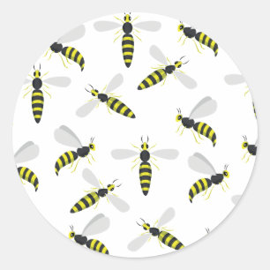 Wasp pattern classic round sticker
