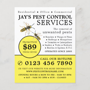 Wasp, Pest Control Advertising Flyer