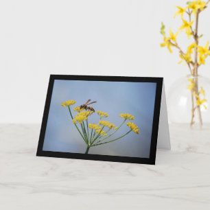 Wasp Pollinating Wild Fennel Card