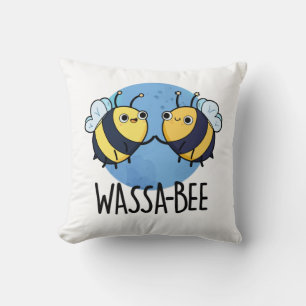 Wassabee Funny Wasabi Bee Pun Throw Pillow