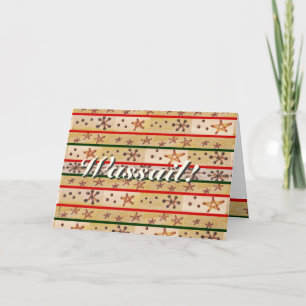 Wassail Wishes Winter Holidays Rustic Prim Holiday Card