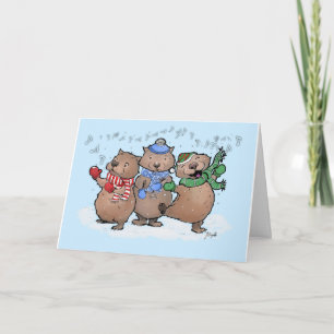 Wassailing Wombats Holiday Card