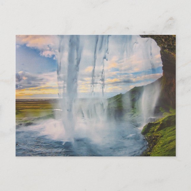 Wasserfall in Island- Postkarte Postcard (Front)