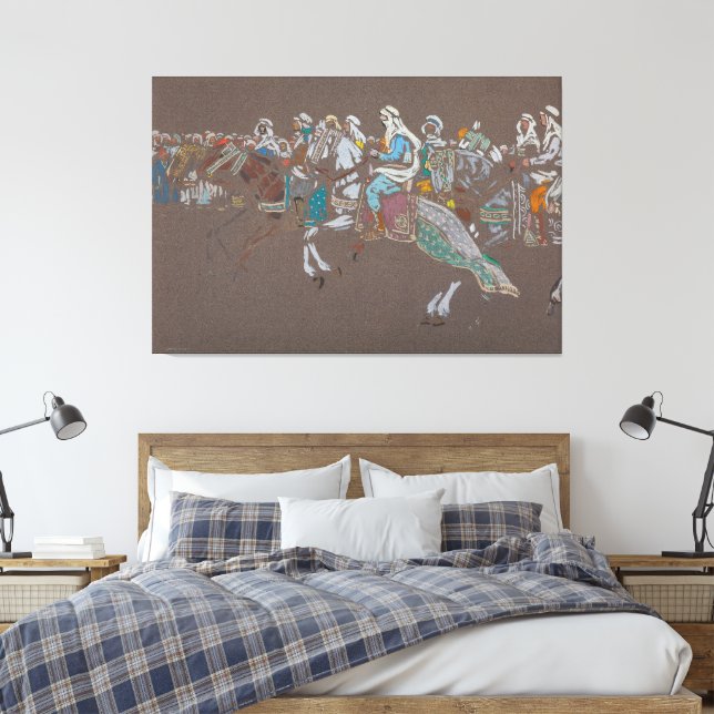Wassily Kandinsky - Arab cavalry  Canvas Print (Insitu(Bedroom))