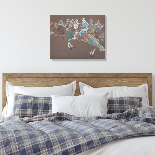 Wassily Kandinsky - Arab cavalry  Canvas Print (Insitu(Bedroom))