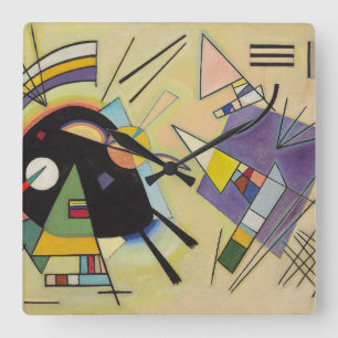 WASSILY KANDINSKY - Black and violet Square Wall Clock