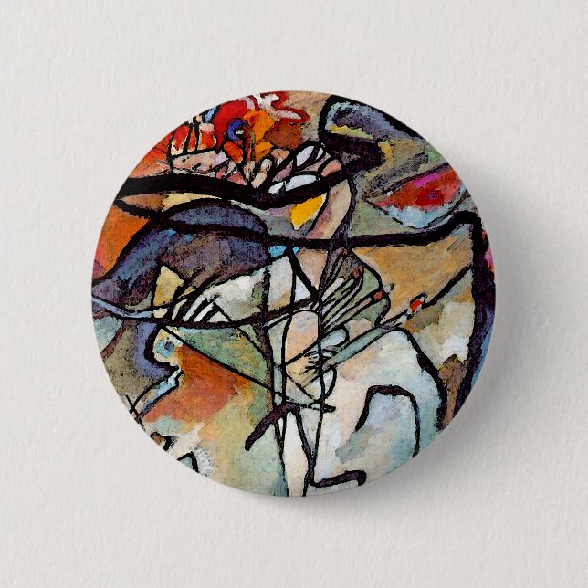 Wassily Kandinsky - Composition Five Abstract Art 2 Inch Round Button (Front)