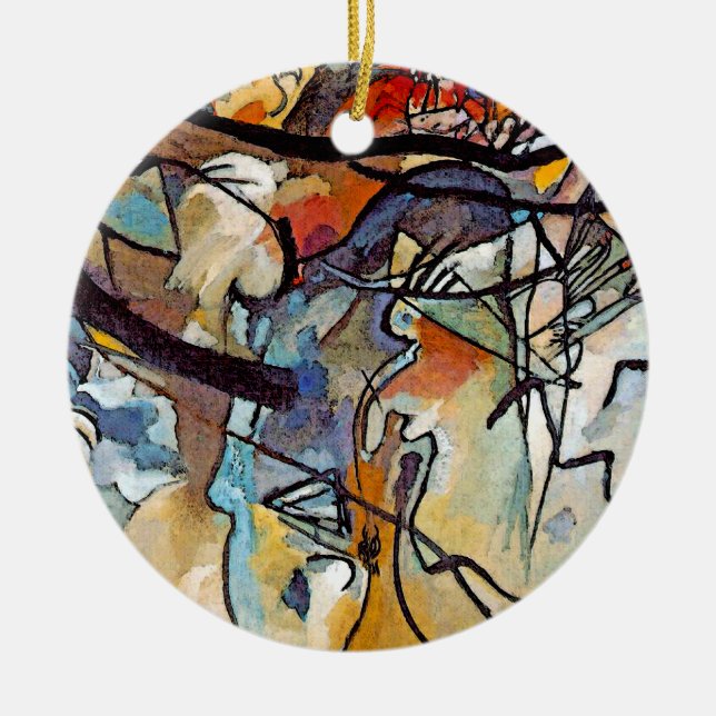 Wassily Kandinsky - Composition Five Abstract Art Ceramic Ornament (Front)