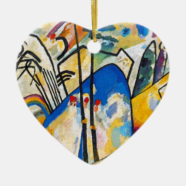 Wassily Kandinsky Composition Four - Abstract Art Ceramic Ornament (Front)
