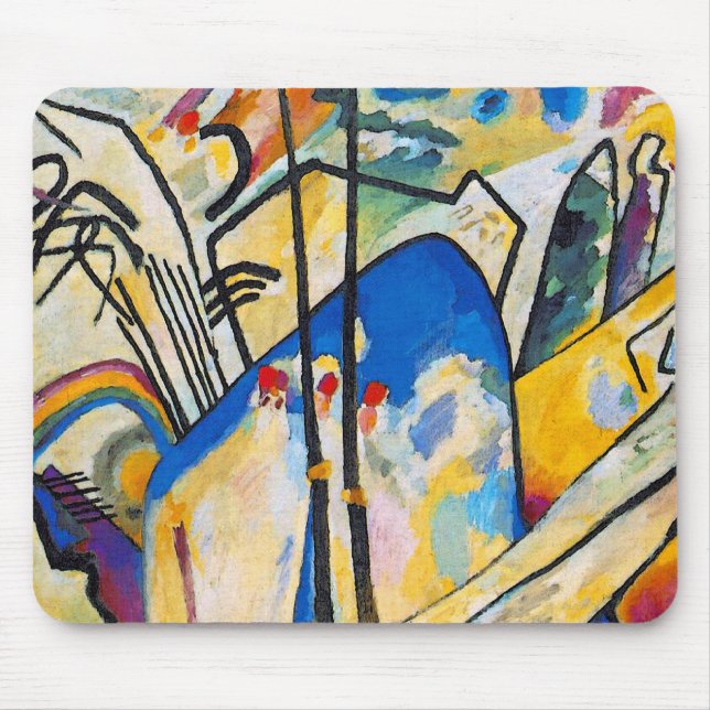 Wassily Kandinsky Composition Four - Abstract Art Mouse Pad (Front)