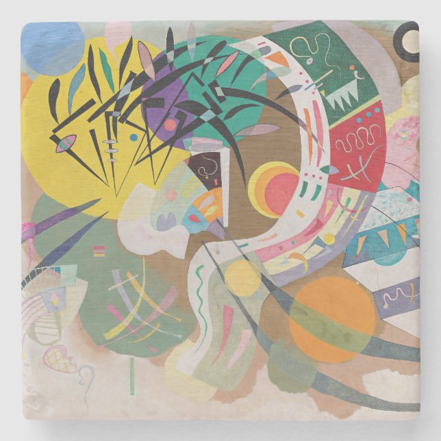 WASSILY KANDINSKY - Dominant curve Stone Coaster (Front)
