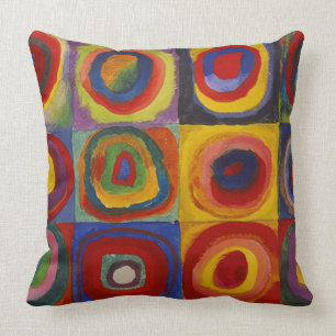 Wassily Kandinsky-Farbstudie Quadrate Throw Pillow