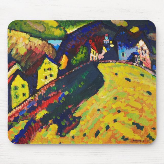 Wassily Kandinsky. Houses at Murnau. Expressionism Mouse Pad (Front)