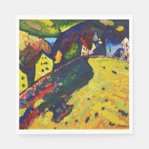 Wassily Kandinsky Houses at Murnau. Expressionism Napkin