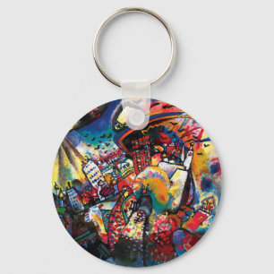 Wassily Kandinsky - Moscow Cityscape Abstract Art Keychain