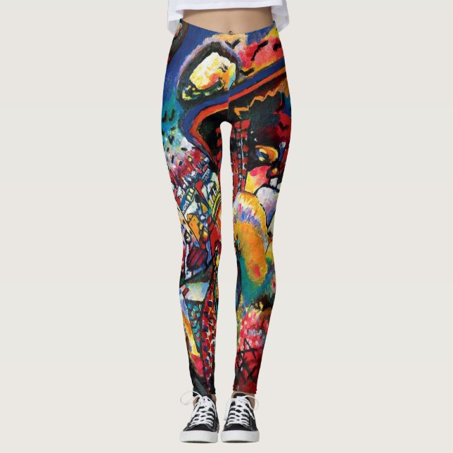 Wassily Kandinsky - Moscow Cityscape Abstract Art Leggings (Front)