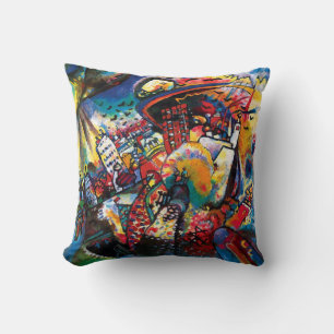 Wassily Kandinsky - Moscow Cityscape Abstract Art Throw Pillow