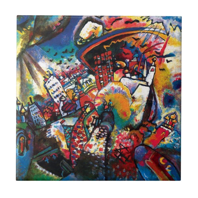 Wassily Kandinsky - Moscow Cityscape Abstract Art Tile (Front)