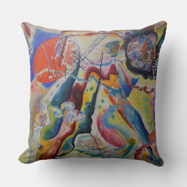 Wassily Kandinsky, Painting with a Red Stain Throw Pillow (Front)