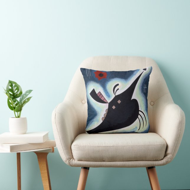 Wassily Kandinsky - Pointed Black. Throw Pillow (Chair)