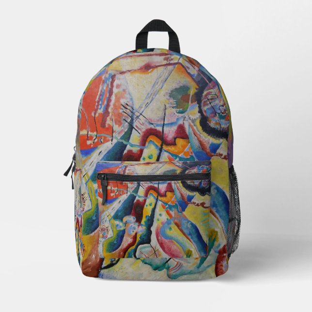 Wassily Kandinsky Red stain Classic Abstract Art Printed Backpack (Front)