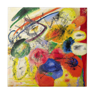 Wassily Kandinsky's artwork, Black Strokes 1, Tile